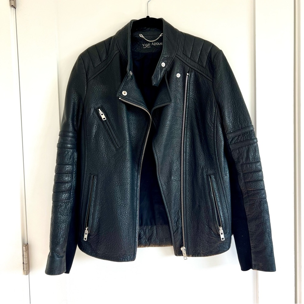 Yigal Azrouel Black Leather Moto Jacket